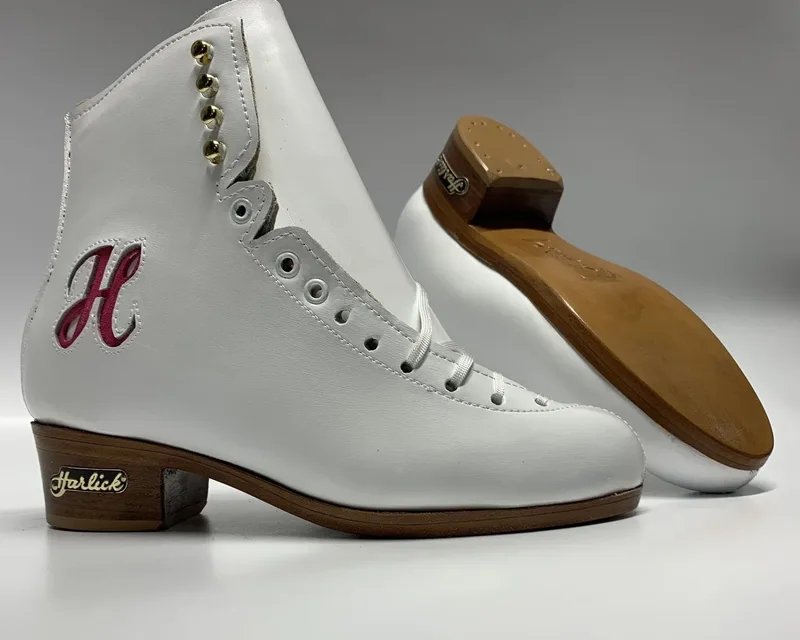 Weißer Harlick Eiskunstlaufschuh