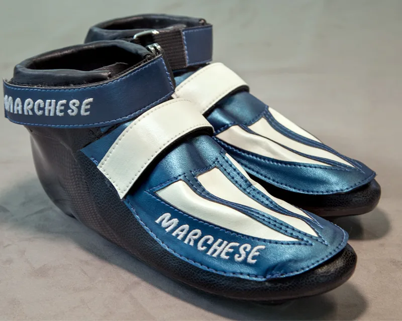 Marchese Short-Track-Maßschuh in Blau und Schwarz